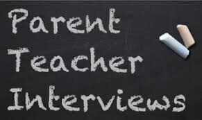 chalkboard that says "parent teacher interviews"